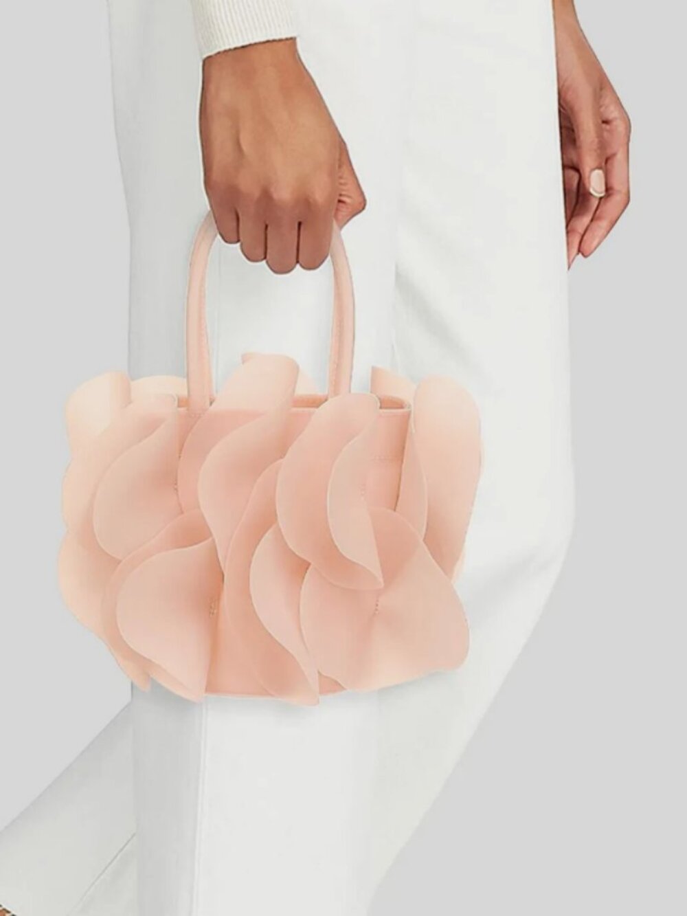 Peach Blush ~Farm Rio Jelly Flower top handle Bucket Bag MSRP$288 Cute &Chic